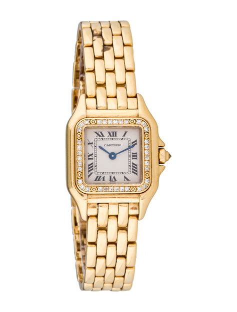 cartier gold silver watch|cartier panthere gold diamond watch.